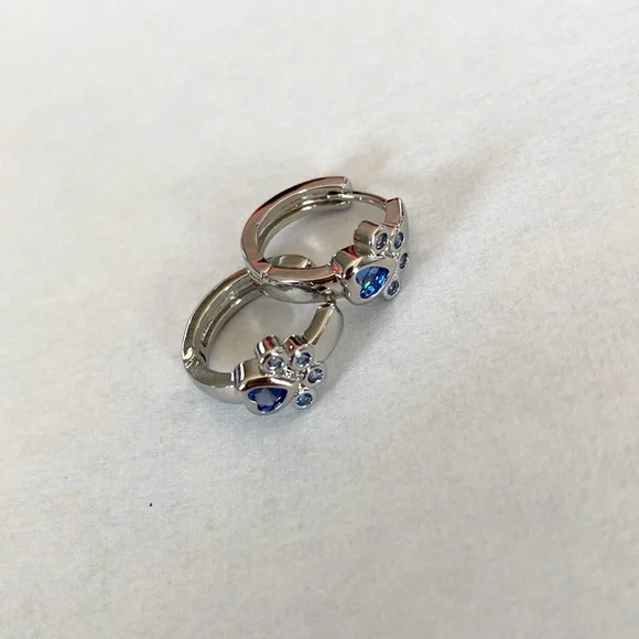 COPY - A pair of paw 🐾 print earrings in a silver tone - Picture 1 of 4